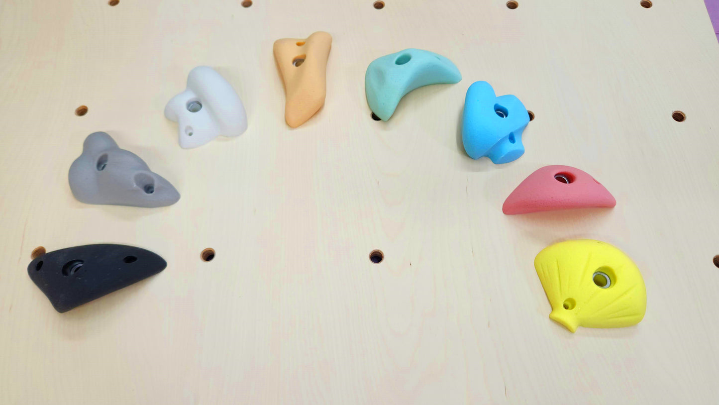 Professional Pastel Polyresin Rock Climbing Wall Holds Indoor/Outdoor 10 Pack