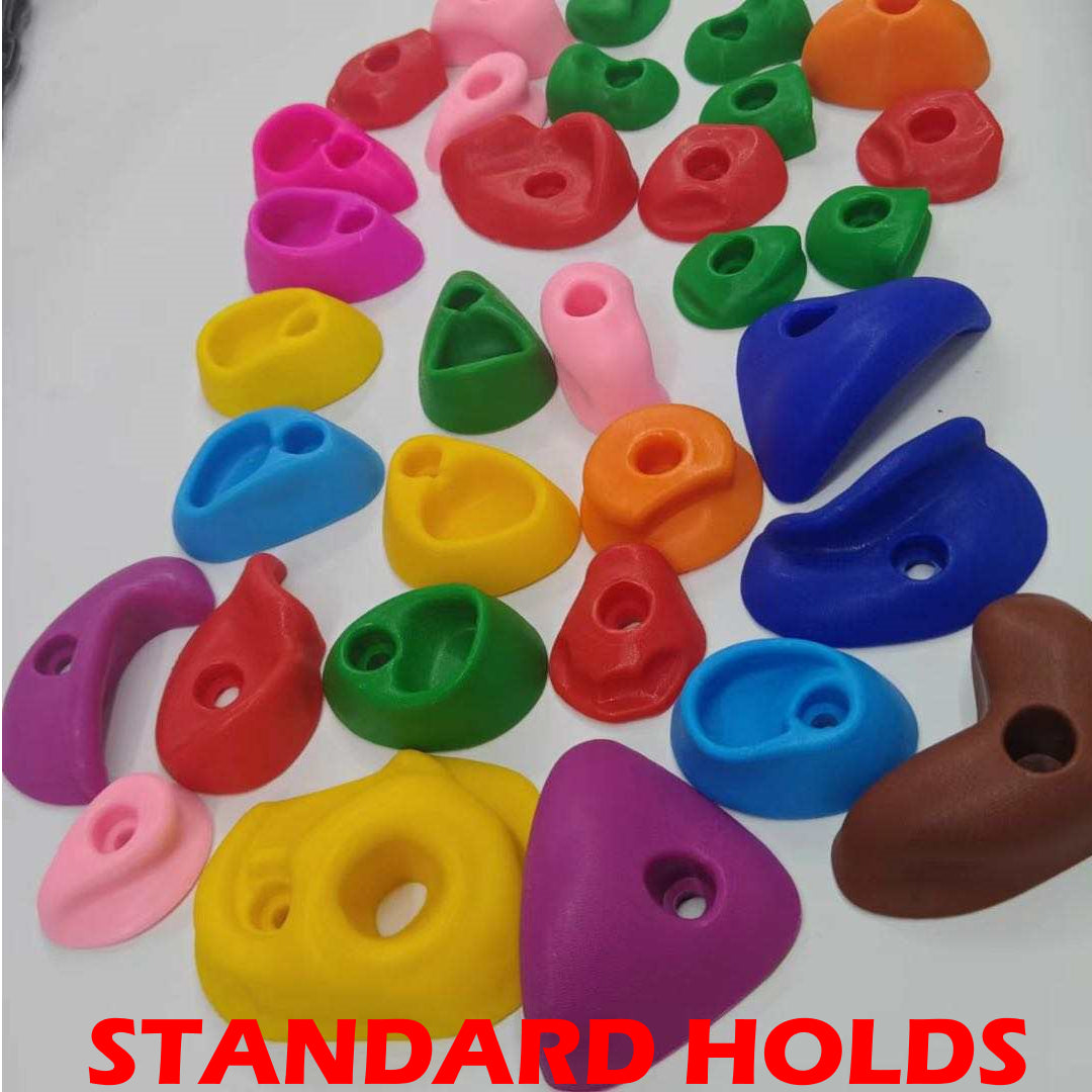 Standard Holds for Rock Climbing Wall Panels. Random shapes and Colours